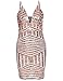 ROMWE Women's Sequin V-Neck Spaghetti Strap Bodycon Cocktail Dress