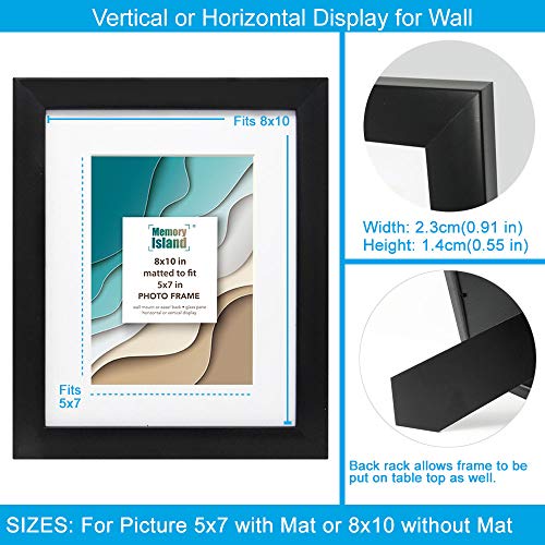 Memory Island Simple 8x10 Picture Frames with 5x7 Mat,4 Pack Gallery