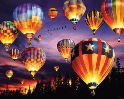 White Mountain Puzzles Balloons Aglow - 1000 Piece Jigsaw Puzzle