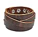 Cherryzz Genuine Leather Cuff Bracelet Punk Braided Bracelets Rock Leather Wristbands Adjustable Belt Wrap Bracelet Handmade Jewelry for Men, Boy, Kids, Biker, Women