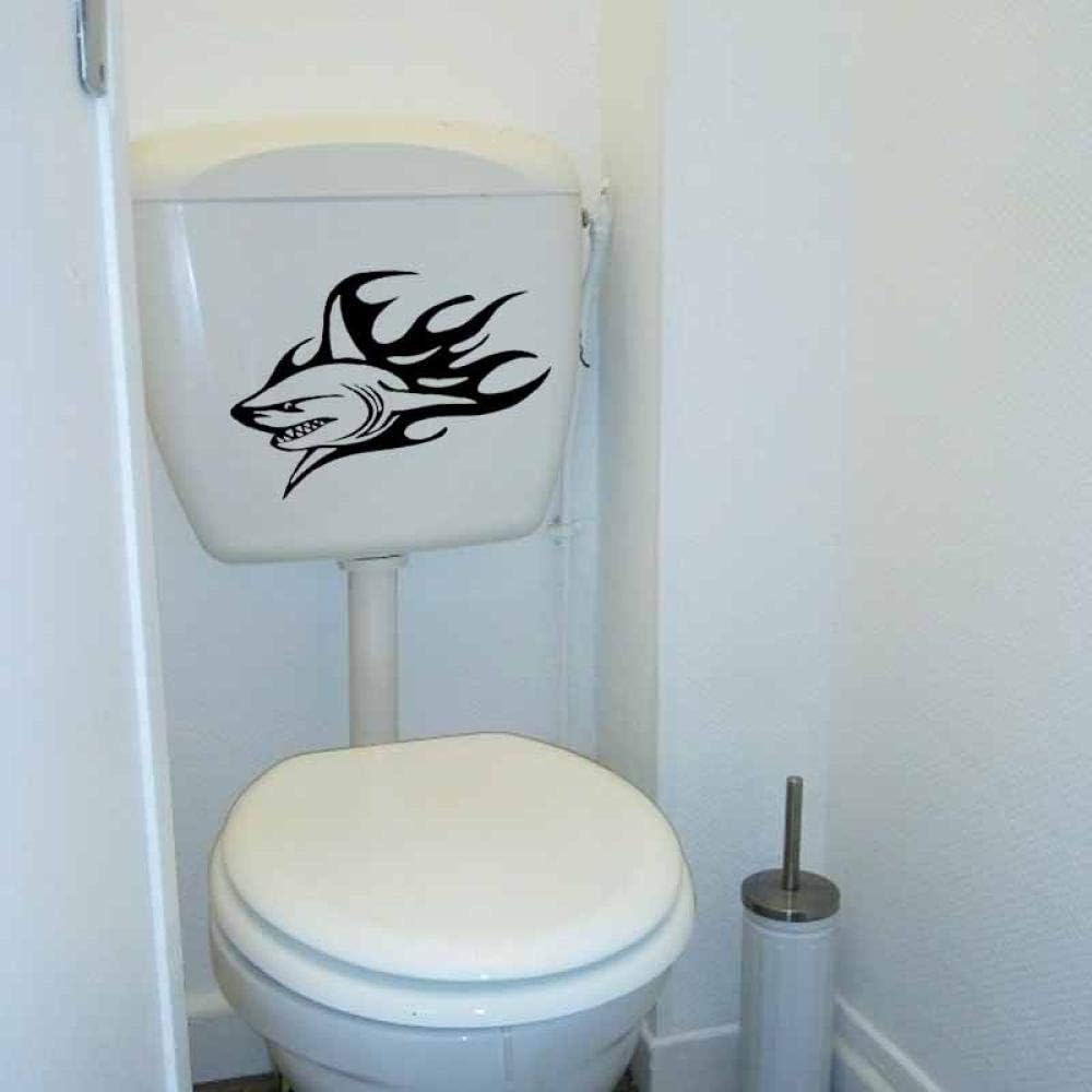 Divertido baño pegatina tiburón llama ataque océano pesca pared