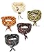 FIBO STEEL 4-5 Pcs 8MM Wood Beaded Bracelet for Men Women Necklace Buddhist Beads Elastic