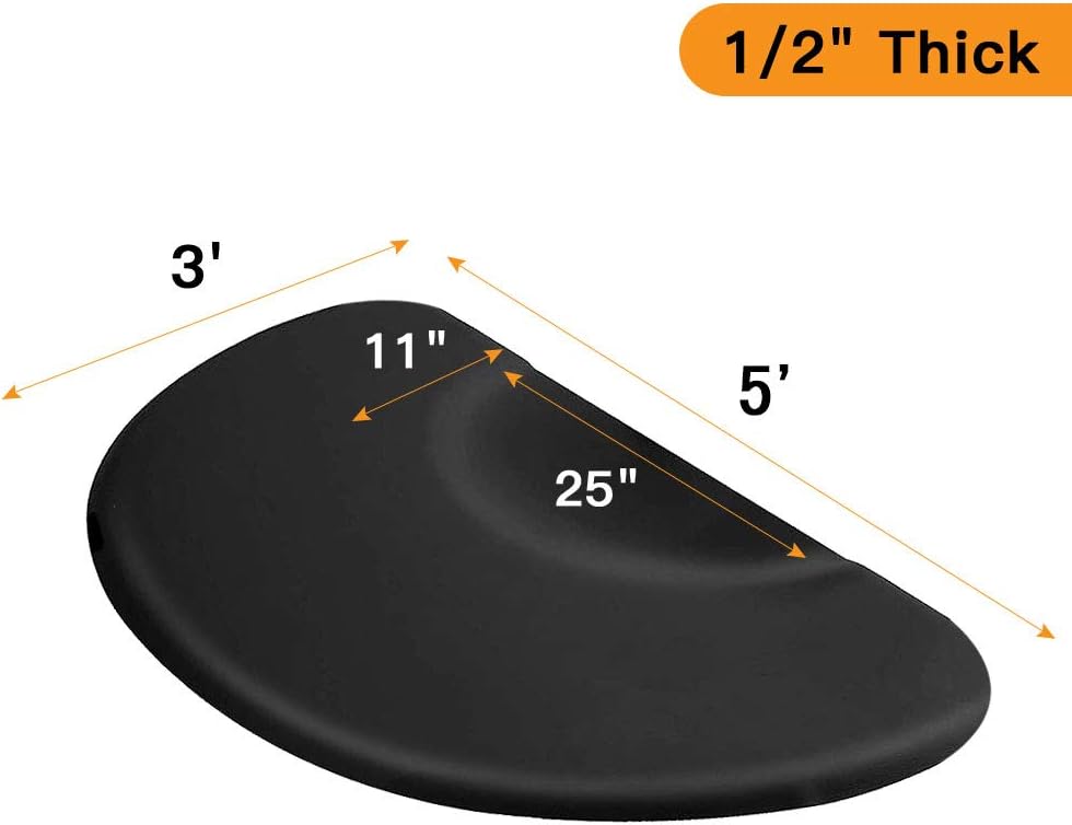 3 ft. x 5 ft. Salon Anti Fatigue Mat for Hair Stylist,Salon Barber Chair Barber Stations Floor Mat,Non Slip,Waterproof,High-Heel Proof,1/2 inch Thick: Kitchen & Dining