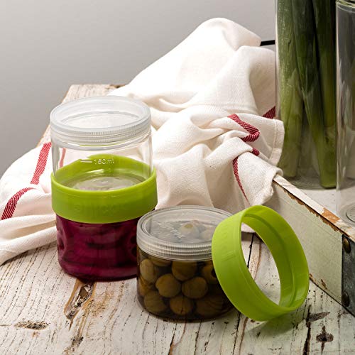 Silicook Clear Plastic Jar, Set of 3 - Round Shaped, Transparent, Food Storage Container, Kitchen & Household Organization for Dry goods, Pasta, Spices and More (XS)