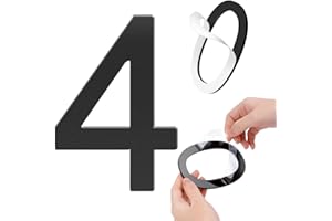 GLDonee Self-adhesive 5 Inch House Numbers Acrylic House Number Modern House Numbers Black Mailbox Numbers for Outside Address Home Number for Apartments Office Hotel Room (Number 4)