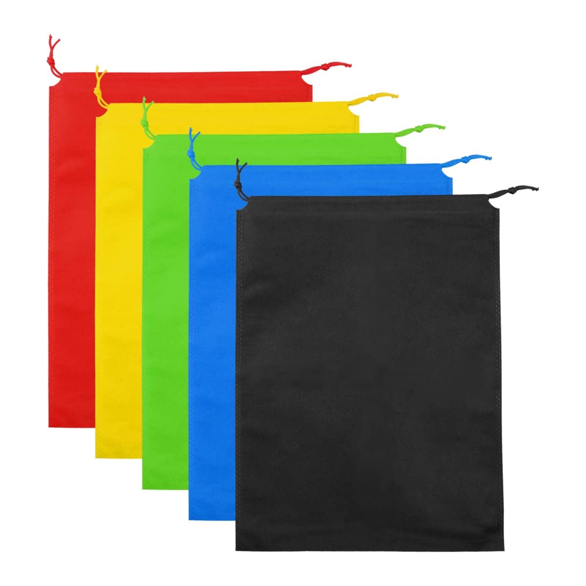 Jagowa 5-Piece Travel Shoe Bag Set,Dust-Proof Storage Pouches with Drawstring - Ideal for Protecting Shoes and Clothes On-The-Go!