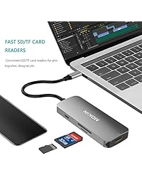 USB C a 4 K HDMI USB 3.0 Micro SD lector de tarjetas TF con USB C Potencia pass through espacio gris funda de aluminio