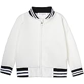 Mud Kingdom Kids Baseball Jacket Long Sleeve Letterman Varsity Jackets for Boys and Girls Quick Dry Zipper Coat