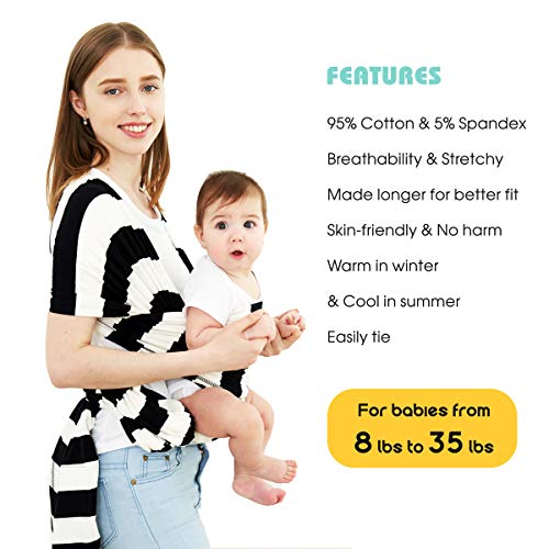 image for ACRABROS Baby Wrap Carrier,Hands Free Baby Carrier Wrap Sling,Stretch 