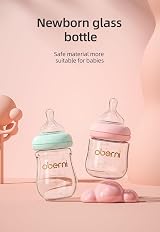 Oberni Anti-Colic Glass Baby Bottles 150ml Wide-Neck 0+ Months Blue 2 Pack view 8