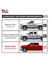 TAC Pasos laterales para Toyota Tacoma 2005 2018 doble cabina camión recogedor 4" ovalado Nerf barras pasamanos correr tablas fuera de carretera accesorios exteriores (2 piezas para correr), Negro