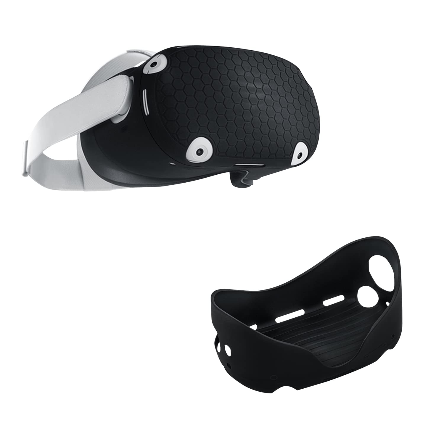 Mcbazel Silicon Protective Cover for Quest 2 Headset, Quest 2 Headset Cover, Preventing Collisions and Scratches,Black (Not for Quest 3/3s)