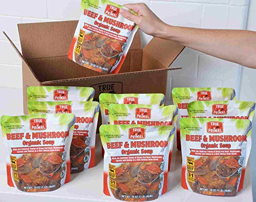 True Primal Beef & Mushroom Organic Soup (Gluten-free, Paleo, Grass-fed) 10-pack