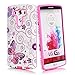 LG G3 Case, LG G3 Butterfly Case - Style4U Slim Fit Dual Layer Hybrid Armor Protective Case Cover for LG G3 with 1 Stylus [Hot Pink]