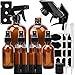 Glass Spray Bottle, KAMOTA Amber Glass Spray Bottles Set Refillable Container for Essential Oils, Cleaning Products, or Aromatherapy - 16 OZ x 2, 2 OZ x 4, 10 ml Roller Bottle x 4