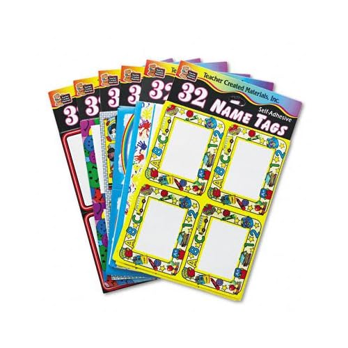 Teacher Created Resources Self Stick Name Tags, 4 Designs, 2 7/8 x 2 1/