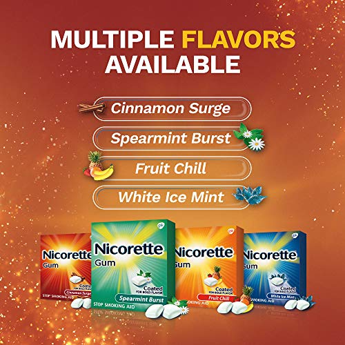 Nicorette Nicotine Gum to Quit Smoking, 4 mg, Cinnamon Surge Flavored Stop Smoking Aid, 160 Count