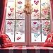 Ocosy 172Pcs Valentine's Day Window Clings Valentines Day Decorations Heart Window Clings Décor (Valentine's Day)