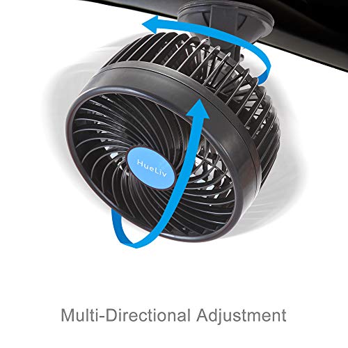 Car Fan 12V 4.5" Electric Car Cooling Fan with 360 Degree Adjustable That Plugs into Cigarette Lighter/Low Noise Automobile Vehicle Fan for Car Truck Van SUV RV Boat - Thumbnail 7