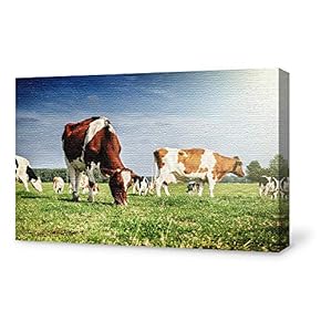 Canvas Wall Art for Living Room,Bedroom Home Artwork Paintings Cow Ready to Hang - 12x18 inches