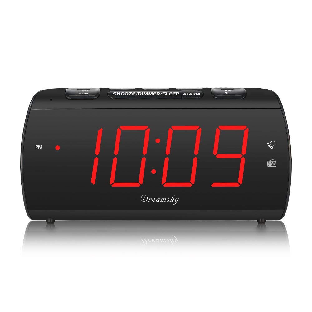 DreamSky Digital Alarm Clock Radio with USB Charging Port and FM Radios