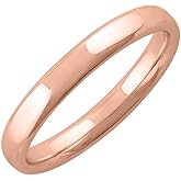 14K Gold 3mm Plain Wedding Band