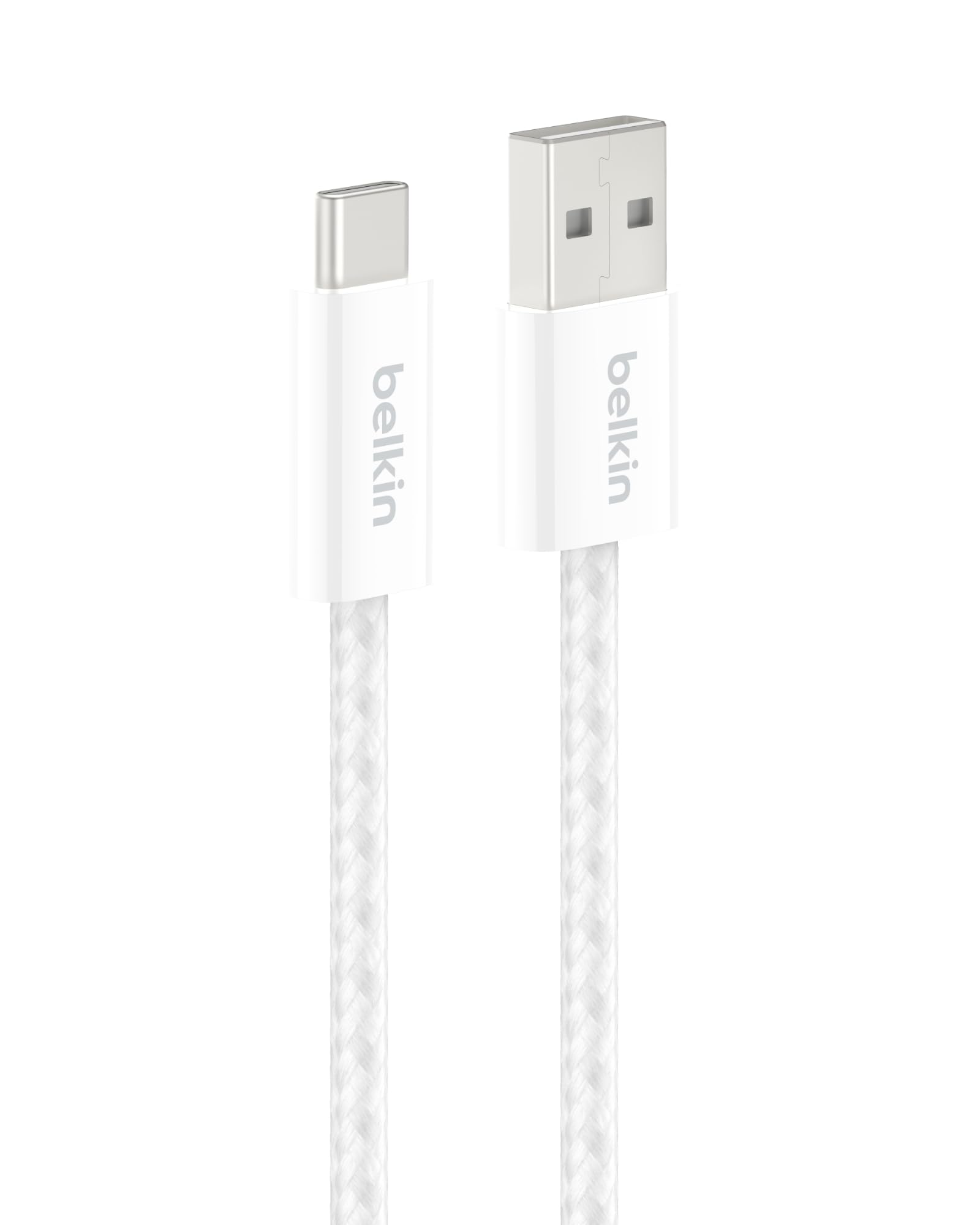 Photo 1 of Belkin USB A to USB C Cable, 3.3ft, 15W - Type C Charger, iPhone Charger Cord, Soft, Braided, Flexible for iPhone 17 & 16, Galaxy S25, Pixel 10, iPad Pro, Airpods Pro, Switch & More - White