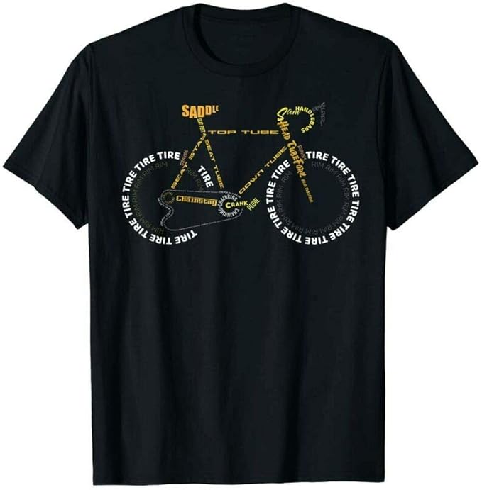 zhuhui Bicycle Anatomy Cute Cycling is Life Gift Funny TShirt Black S