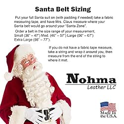 Santa Claus Belt, 2.5" Wide Leather Belt, Brass