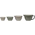 Creative Co-Op Batter Bowl Shaped Measuring Cups in Greys (Set of 4 Sizes)