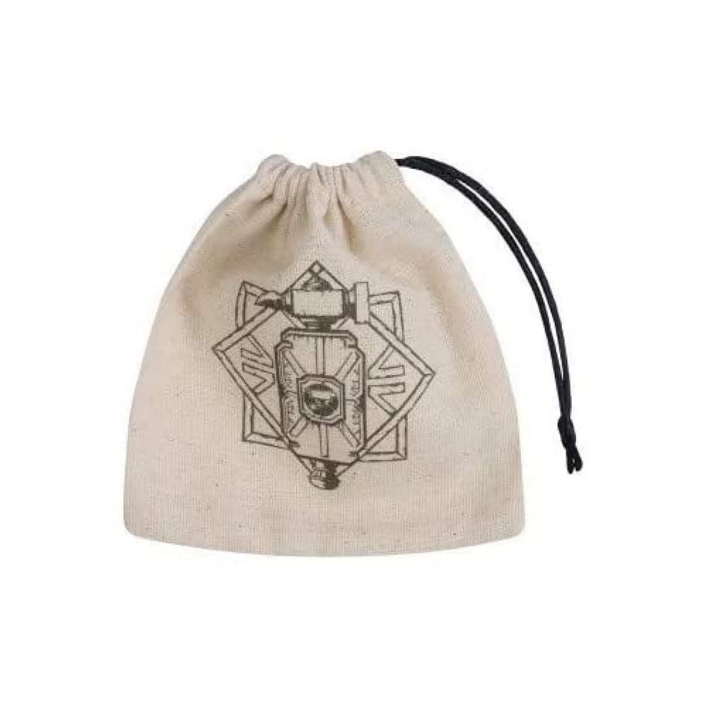 Q-Workshop QWODWA41 Dwarven Basic Dice Bag, Beige/Black