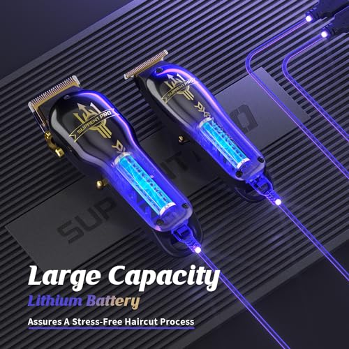 SUPRENT PRO Professional Hair Clipper - Brushless Motor & DLC Coated Blade - Zero Gap Trimmer - Gift Set (Purple)