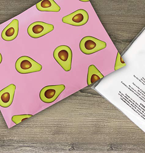 Pack It Chic - 10” X 13” (100 Pack) California Avocados Poly Mailer Envelope Plastic Custom Mailing & Shipping Bags - Self Seal (More Designs Available)