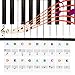 BUZIFU Piano Keyboard Stickers for 37/49/54/61/88 Keys, Transparent Piano Key Stickers Removable Keyboard Note Stickers Colorful Electronic Piano Keyboard Music Notes for Kids Beginners