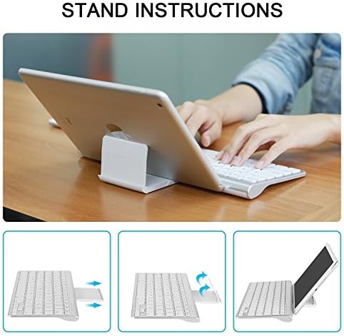 OMOTON Clavier Bluetooth pour iPad 2020, Clavier AZERTY Accentué avec Support Ultra Mince pour Tous les iPad 12.9, 11, 10.2, 9.7 ,iPad Air, iPhone,Clavier Sans Fil Blanc - Bestbluetooth.fr OMOTON Clavier Bluetooth pour iPad 2020, Clavier AZERTY Accentué avec Support Ultra Mince pour Tous les iPad 12.9, 11, 10.2, 9.7 ,iPad Air, iPhone,Clavier Sans Fil Blanc