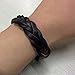 Godyce Brown Genuine Leather Bracelet Braided Wide Cuff Women Men Punk - Button Adjust