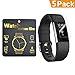 [5 pack] Fitbit Charge 2 Screen Protector, Wtbone Full Coverage Screen Protector for Fitbit Charge 2 HD Clear Anti-Bubble Film