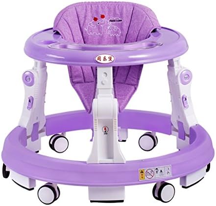 Environmental Protection PP+ Cotton And Linen Child Walker Multifunction Anti Rollover 8-18 Months Purple Can Sit Can Lift Anti Rollover Universal Wheel Trolley Diameter 68cm