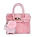 CMK Trendy Kids Colorful Python Grain Kids Crossbody Handbags for Girls with Little Rhinestone Sheep (80013_Pink)