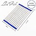 Land Rich Over the Sink Multipurpose 304 Stainless Steel and Silicone Roll-Up Dish Drying Rack (Large, Blue)