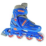 Crazy Skates Adjustable Inline Skates | Adjust to fit 4 Shoe Sizes | Blue - Model 148 | Small - j12-2