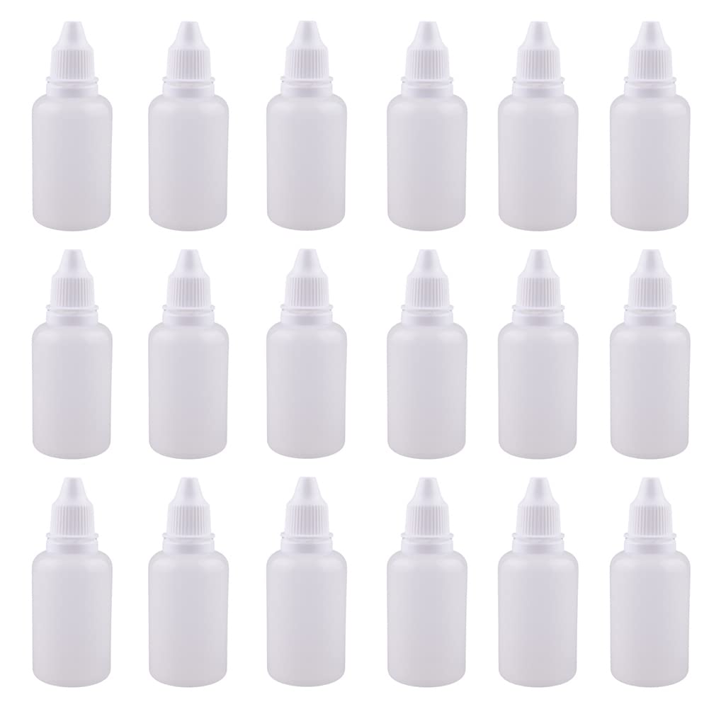 Elandy 30ml White Plastic Empty Squeezable Dropper Bottles Eye Liquid Dropper Bottle Jar Dispenser Container(Bottle+Tip Cap+Cap) (50)