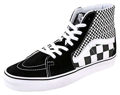 Vans unisex sk8-hi mono skate shoes mixed checker/black…