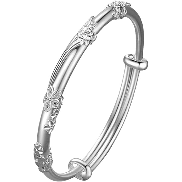 Amazon.com: PLGBVAO 925 Sterling Silver Bead Spinner Bangle