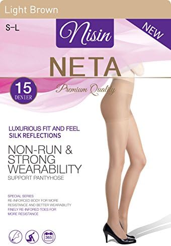 Nisin - Pantyhose 15 Denier Non Run Strong Wearability Support Silk Panty Hose Premium Quality