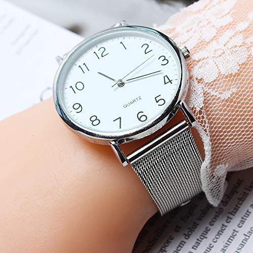 Women's Watches Fashion Ultra Thin Wrist Watches for Women Waterproof Date Analog Dress Watch with Stainless Steel Mesh Band - Thumbnail 2