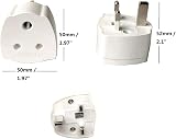 TopE TuoYi 2 Packs India to UK Tourist Adaptor Mains Plug 5A Fuse Copper Wire view 2