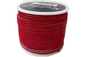 DANGEROUS THREADS Lace Lacing Leather Suede Red 25 Yard Spool Made in USA