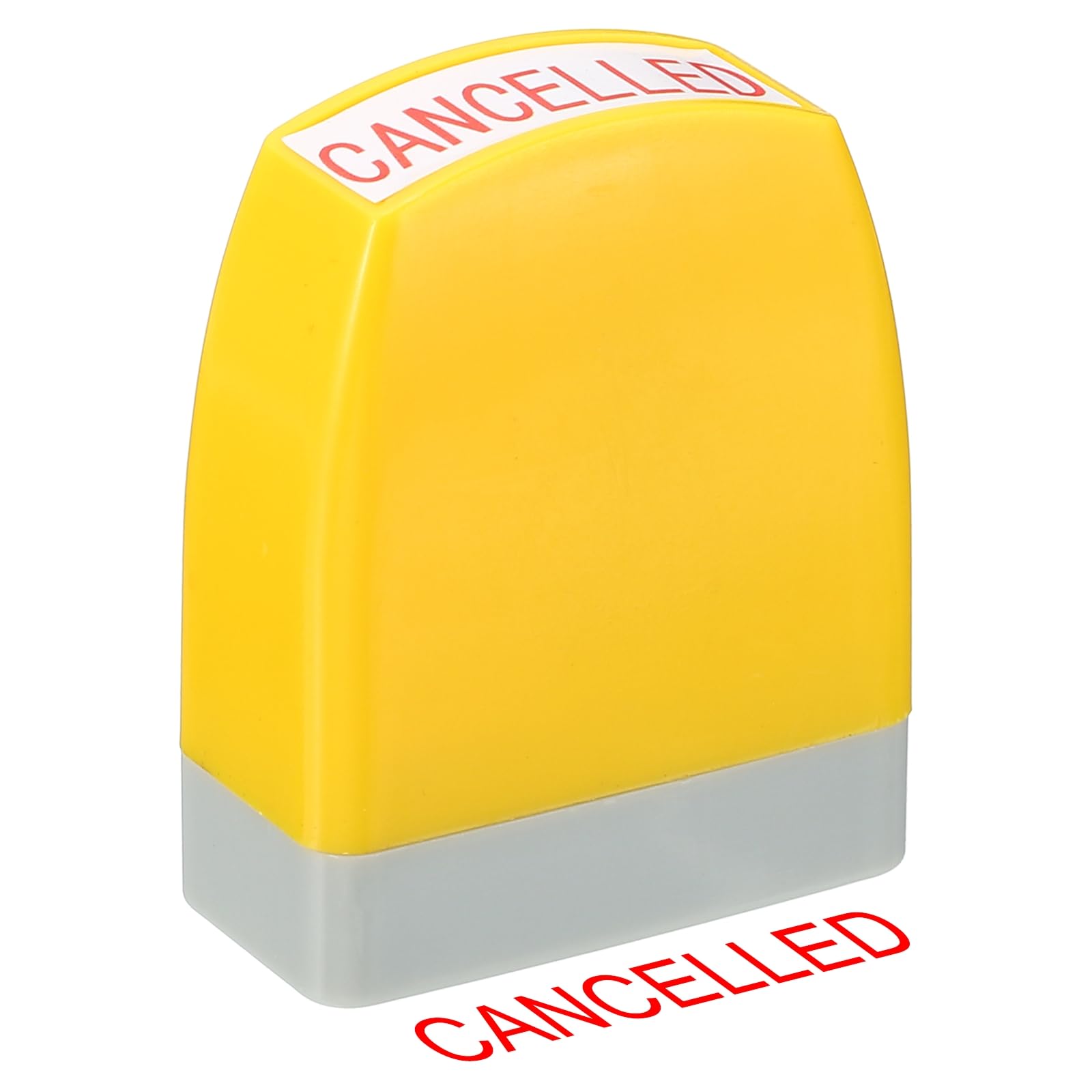 PATIKIL Cancelled Notice Stamp Self Inking, Red Ink Office Stamps Pre Inked Message Stamp Refillable Business Stamp, Yellow