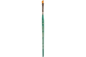 Princeton Artist Brush Co. Lauren Series 4350 - Short Handled Angular Shader Size 1/4 - Single Golden Synthetic Angular Paintbrush for Watercolor and Acrylic Painting